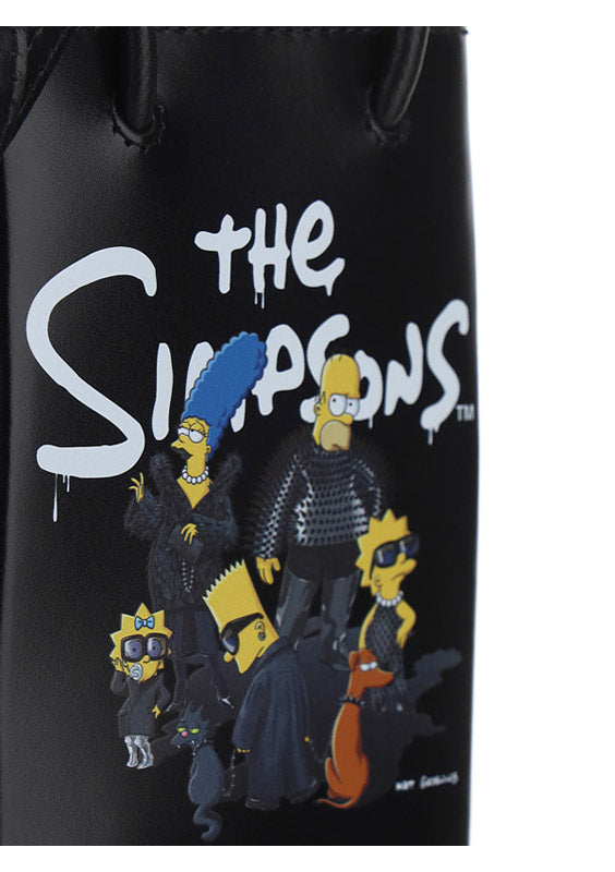 The Simpons TM &© 20TH Television Mini Shopping Bag In Shiny Calfskin - Black