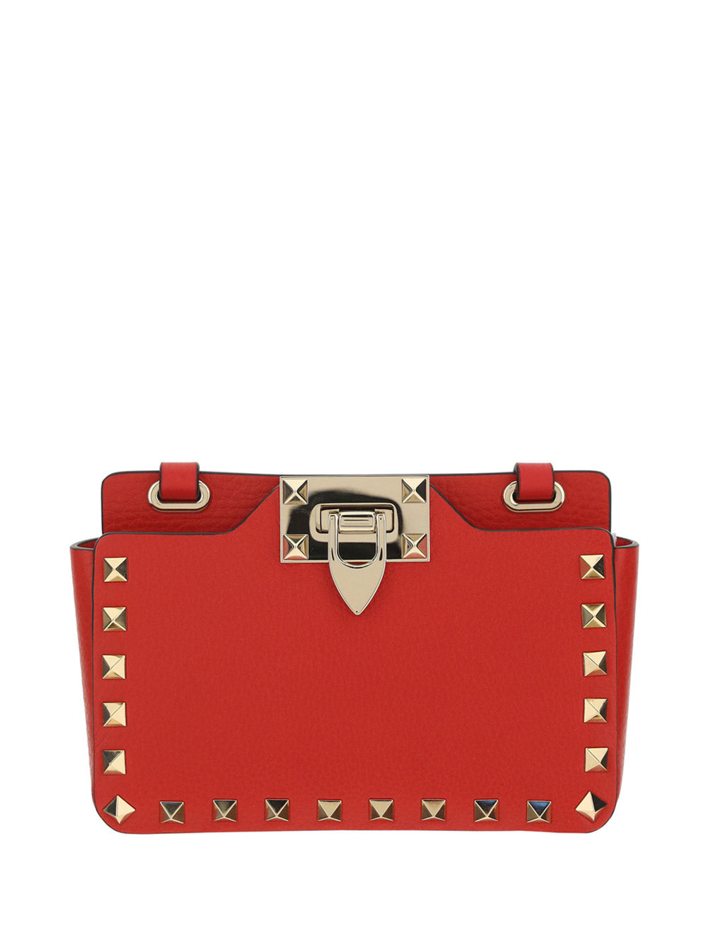 Rockstud Smartphone Leather Crossbody Bag - Red
