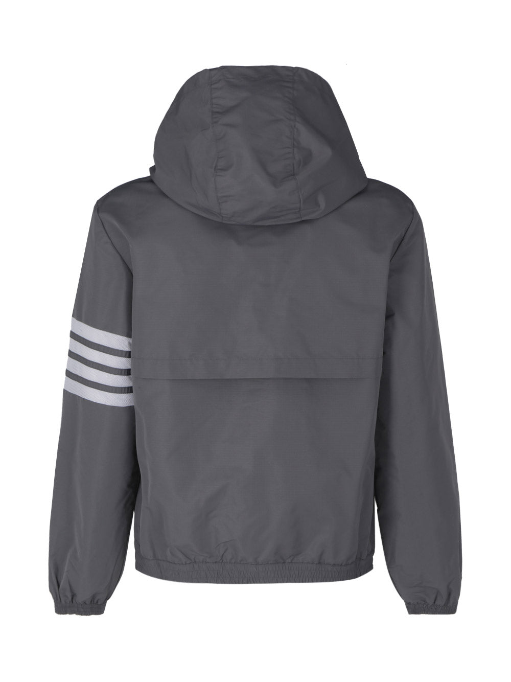 Sustainable Ripstop Mesh 4-Bar Hooded Zip Up Jacket - Grey