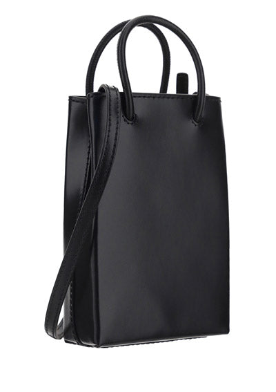 The Simpons TM &© 20TH Television Mini Shopping Bag In Shiny Calfskin - Black