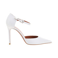 Thelma Pump White Nappa & White Baguette Cowboy Buckle