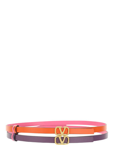 VLogo Signature Double Wrap Belt - Orange / Purple