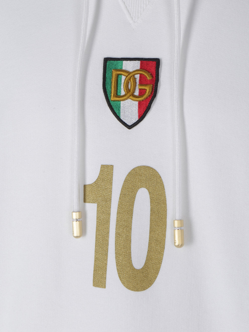 Jersey hoodie with patch - White