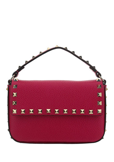 Rockstud Grainy Calfskin Pouch - Blossom
