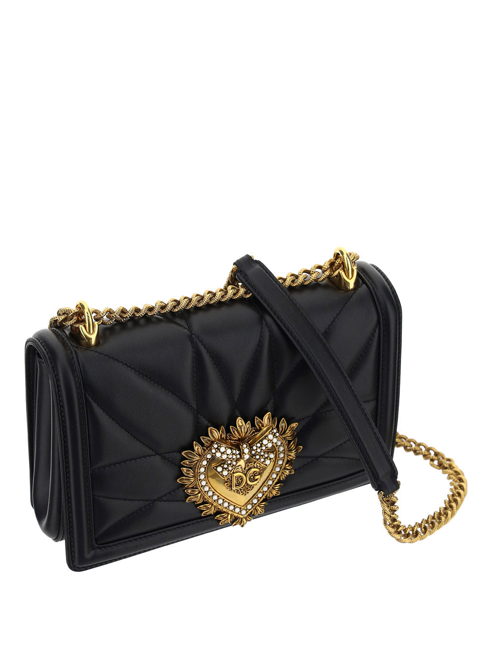 Medium Devotion Side Bag In Matelassé Nappa Leather - Black