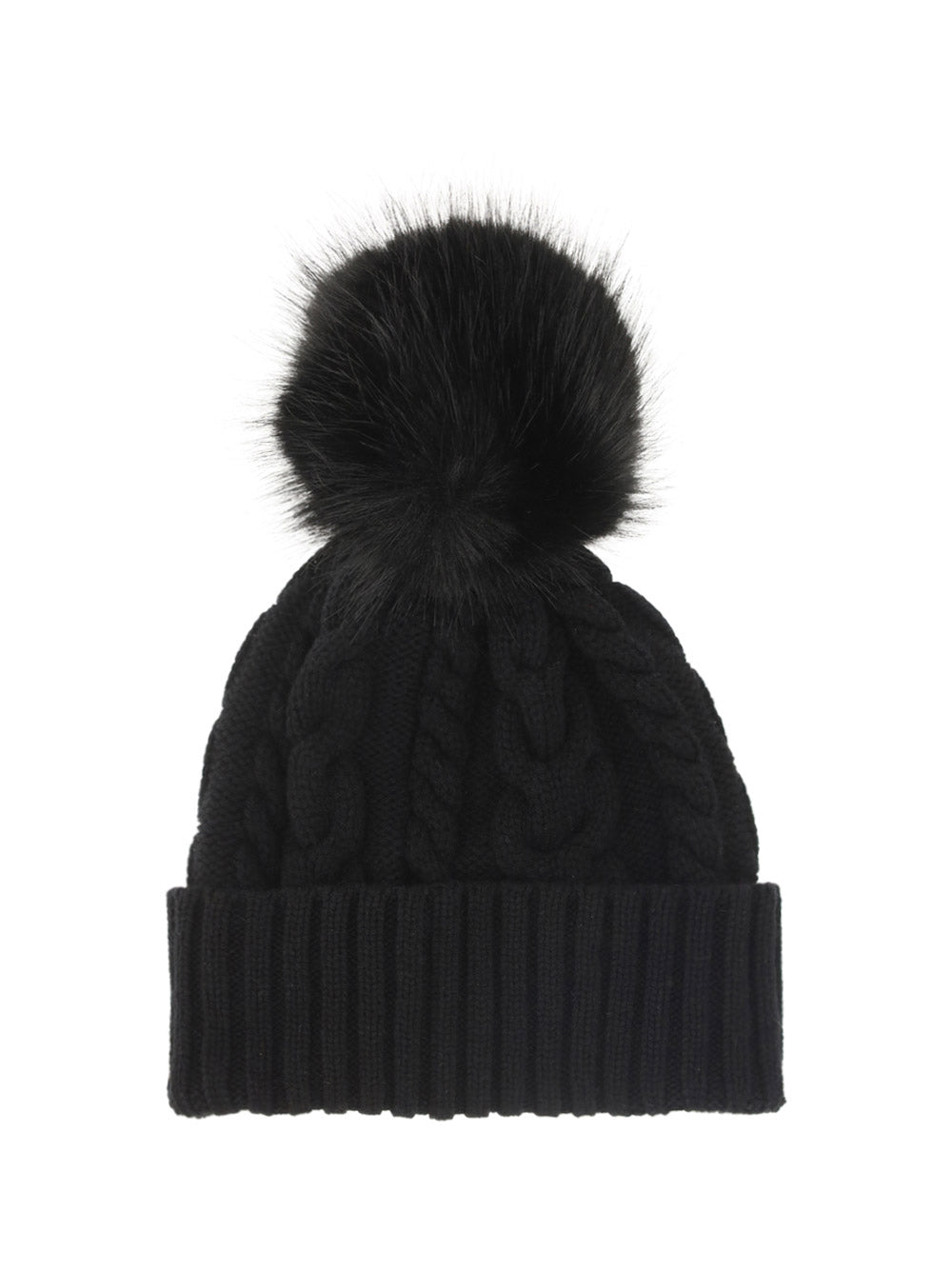 Beanie With Pom Pom - Black