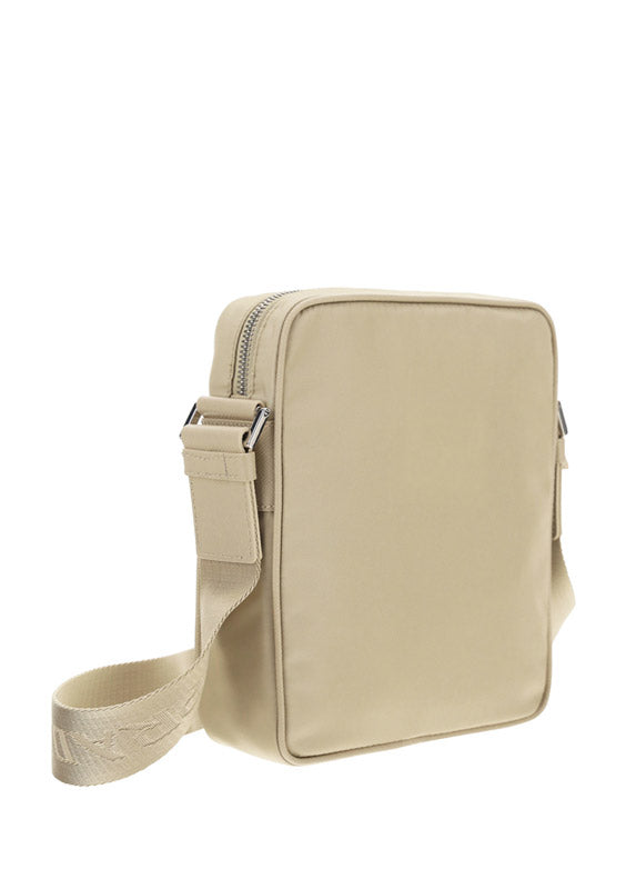 Re-Nylon and Saffiano Leather Shoulder Bag - Powder