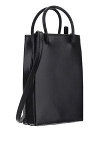The Simpons TM &© 20TH Television Mini Shopping Bag In Shiny Calfskin - Black