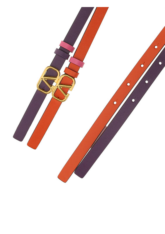 VLogo Signature Double Wrap Belt - Orange / Purple