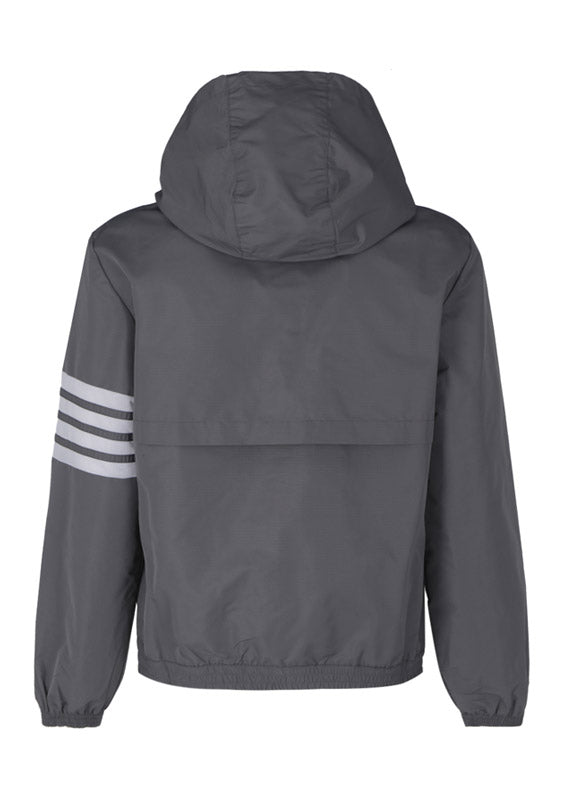 Sustainable Ripstop Mesh 4-Bar Hooded Zip Up Jacket - Grey