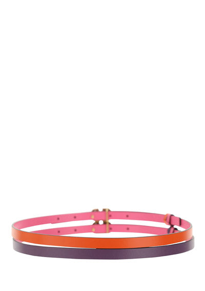 VLogo Signature Double Wrap Belt - Orange / Purple