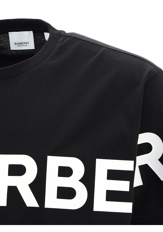 Horseferry Print Cotton Oversized T-shirt - Black