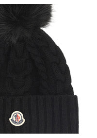 Beanie With Pom Pom - Black