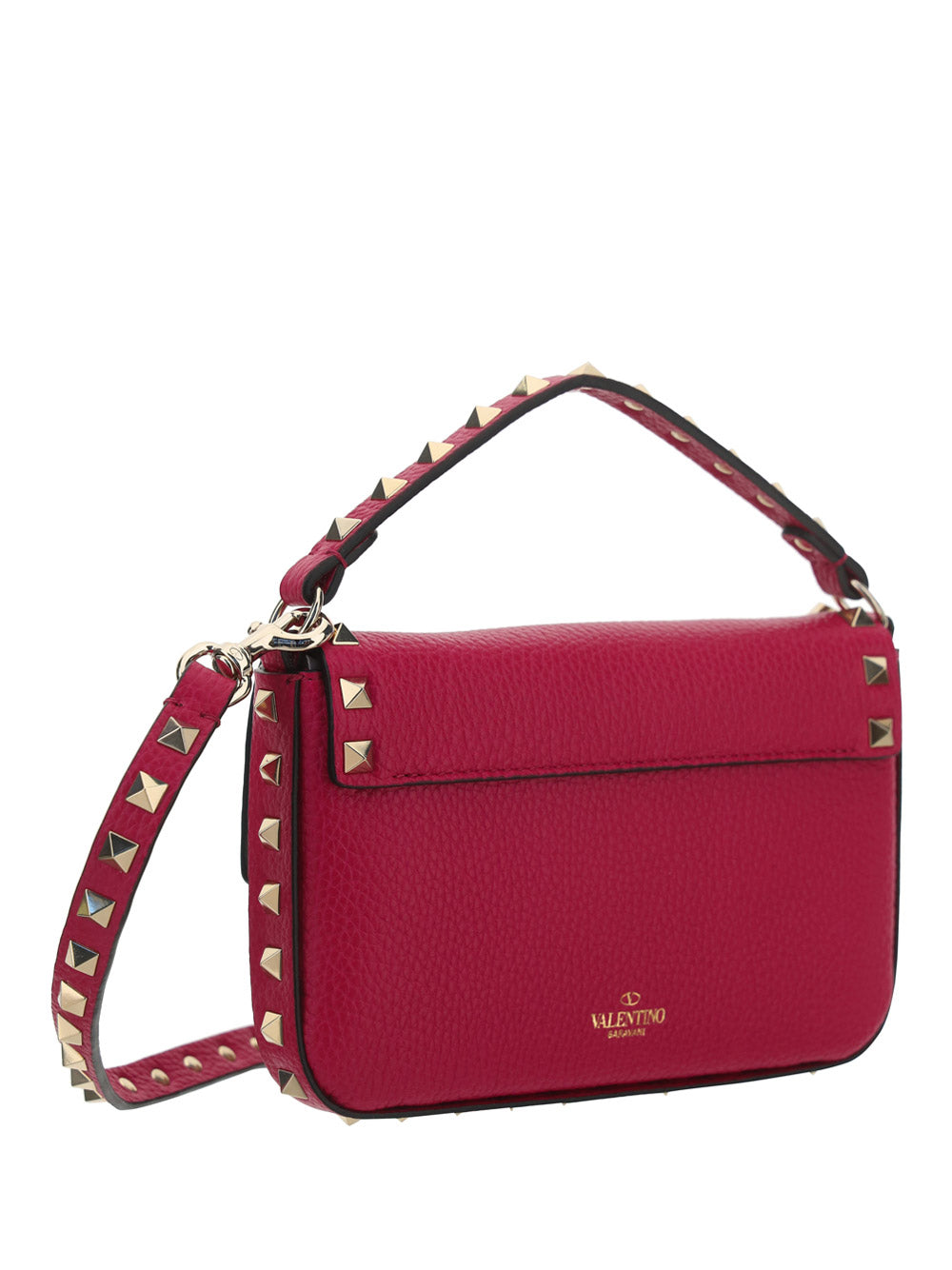 Rockstud Grainy Calfskin Pouch - Blossom