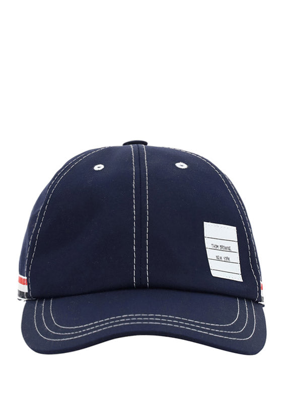 Typewriter Cloth Contrast Stitch 6-Panel Baseball Cap - Navy