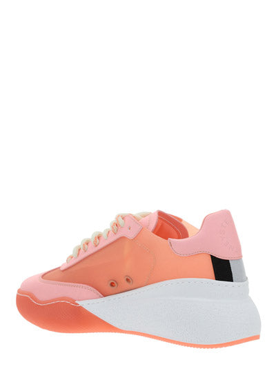 Loop Lace-Up Sneakers - Peach
