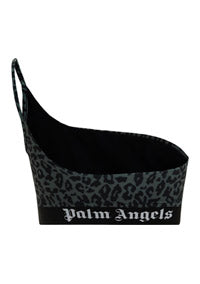 Leopard One Shoulder Track Top - Black