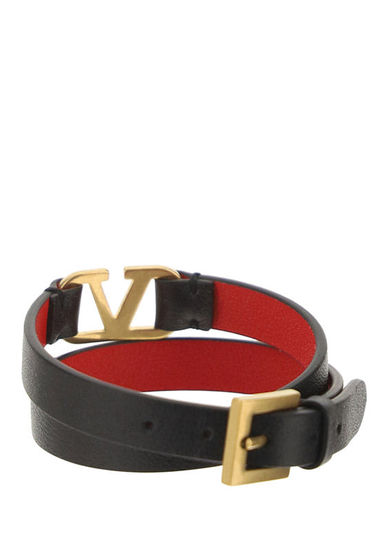Vlogo Wrap Bracelet - Black / Red