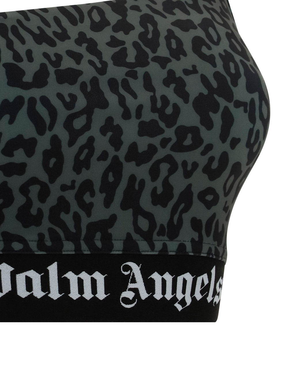 Leopard One Shoulder Track Top - Black