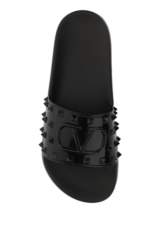 Rubber Summer Vlogo Signature Slide Sandal - Black