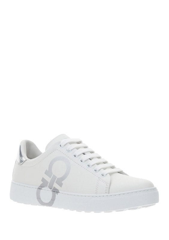 Gancini Sneaker - White / Silver