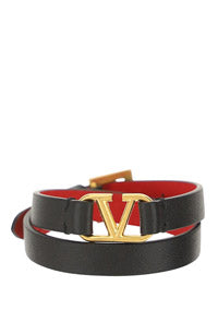 Vlogo Wrap Bracelet - Black / Red