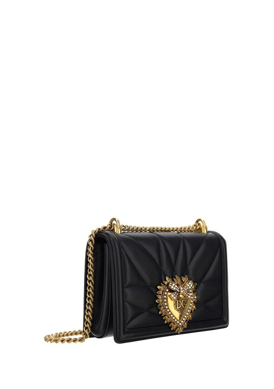Medium Devotion Side Bag In Matelassé Nappa Leather - Black