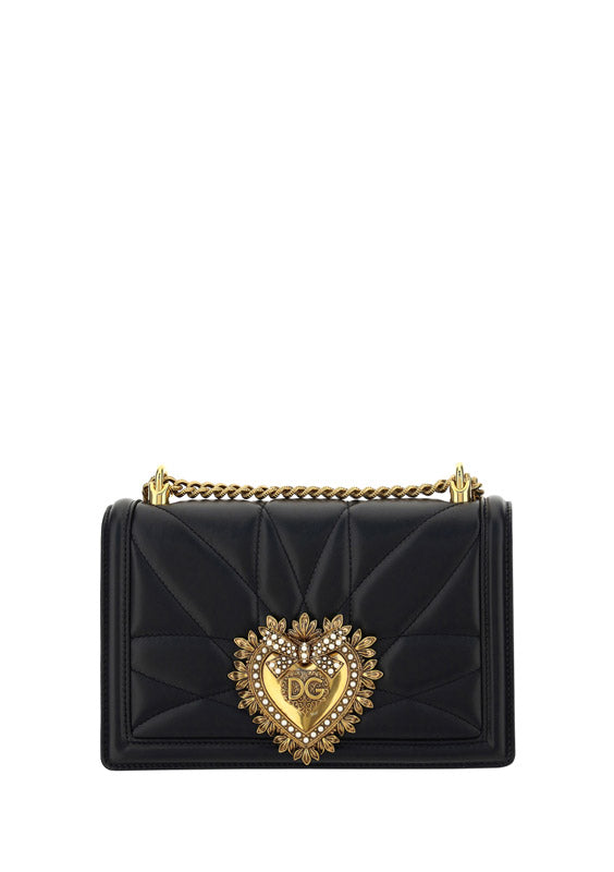 Medium Devotion Side Bag In Matelassé Nappa Leather - Black