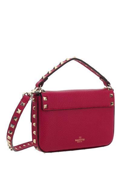 Rockstud Grainy Calfskin Pouch - Blossom
