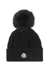 Beanie With Pom Pom - Black