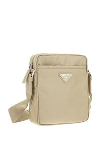 Re-Nylon and Saffiano Leather Shoulder Bag - Powder