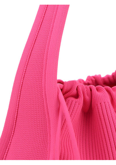 Ryan Small Bag in Rib Knit - Pink