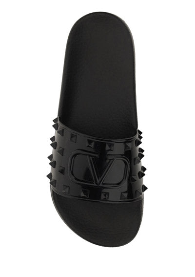 Rubber Summer Vlogo Signature Slide Sandal - Black
