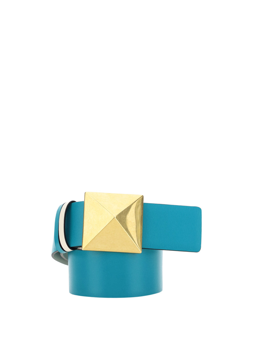 Reversible One Stud Belt In Calfskin 40MM - White / Blue