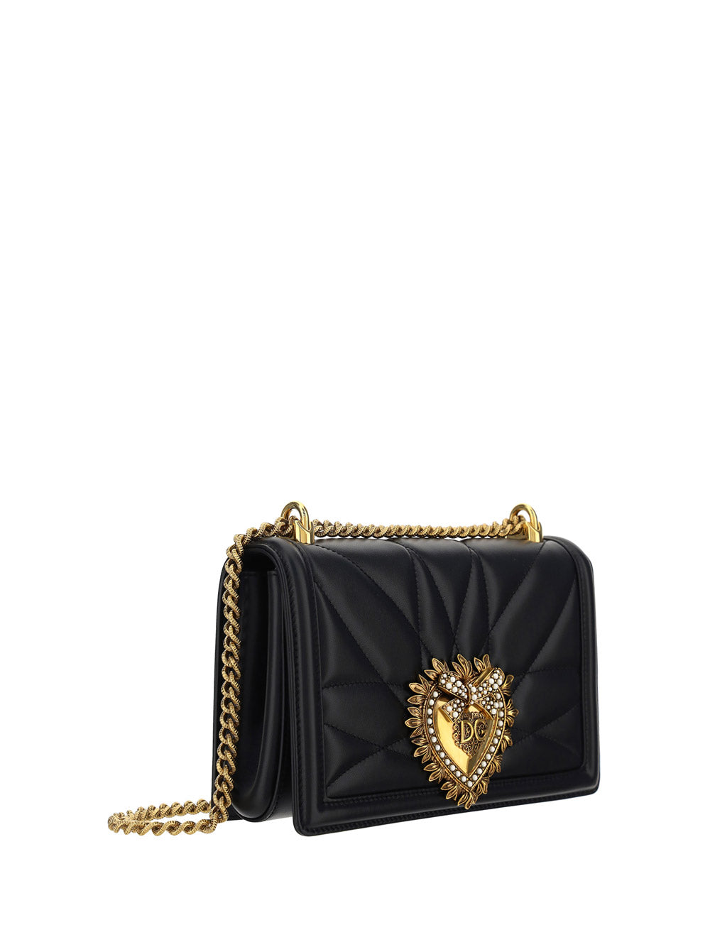 Medium Devotion Side Bag In Matelassé Nappa Leather - Black