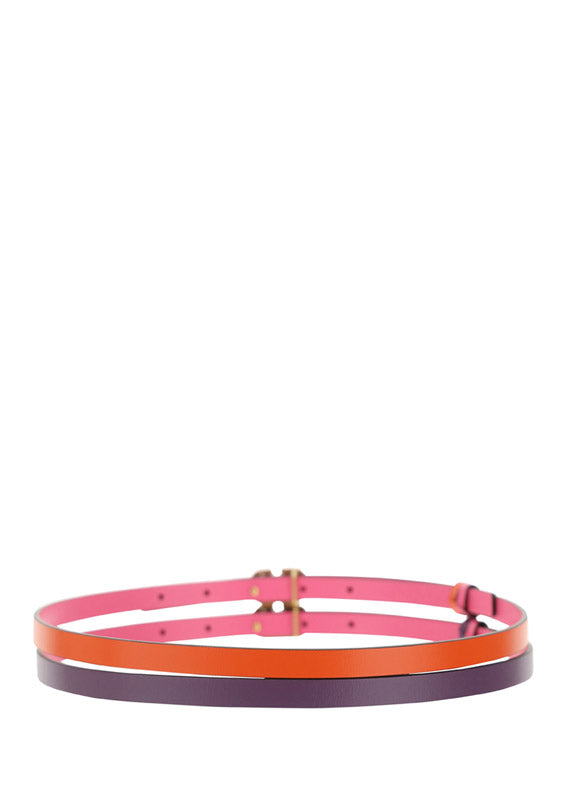VLogo Signature Double Wrap Belt - Orange / Purple