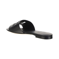 Calfskin Sliders With DG Millennials Logo - Black