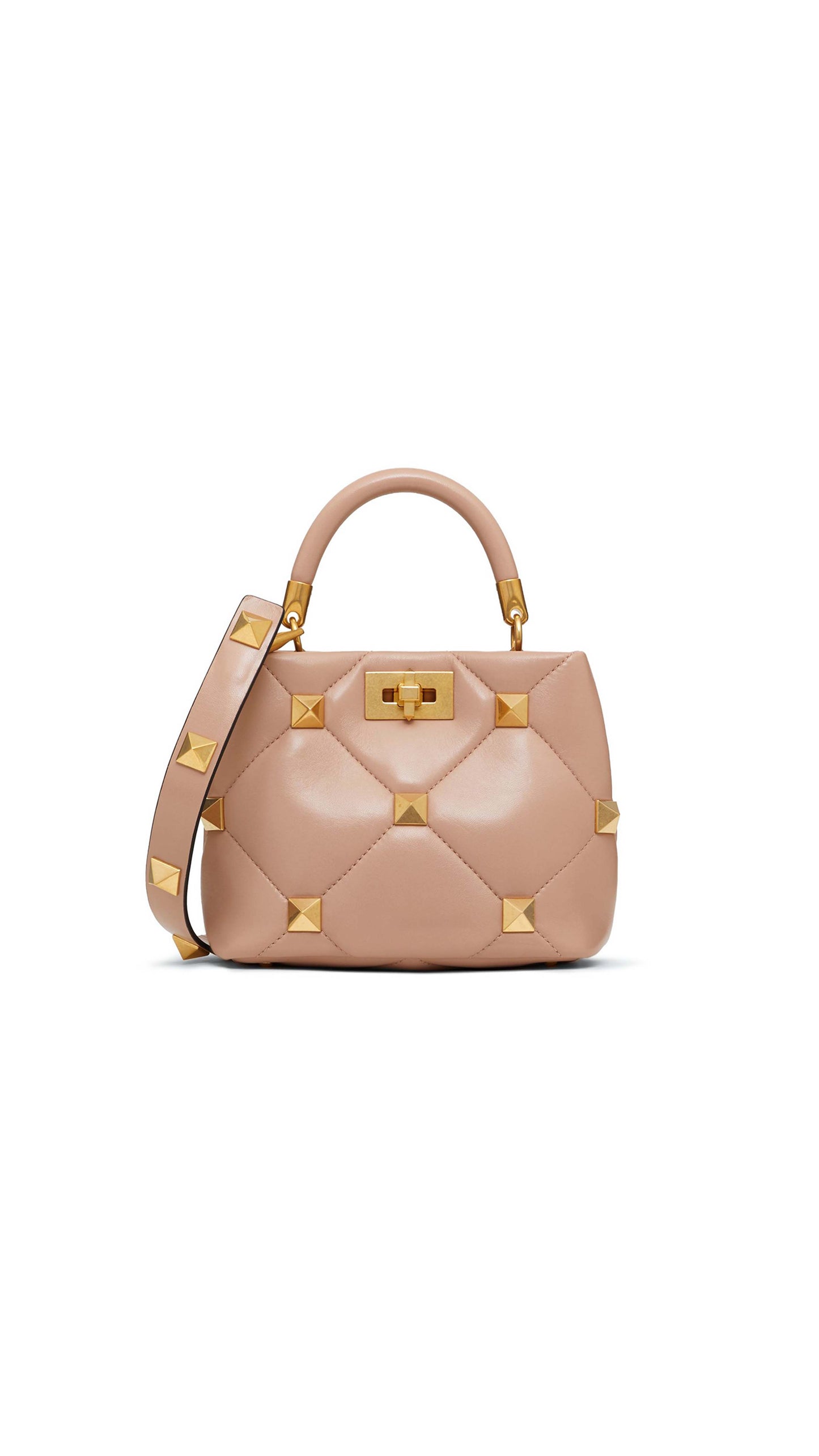 Small Roman Stud The Handle Bag - Nude