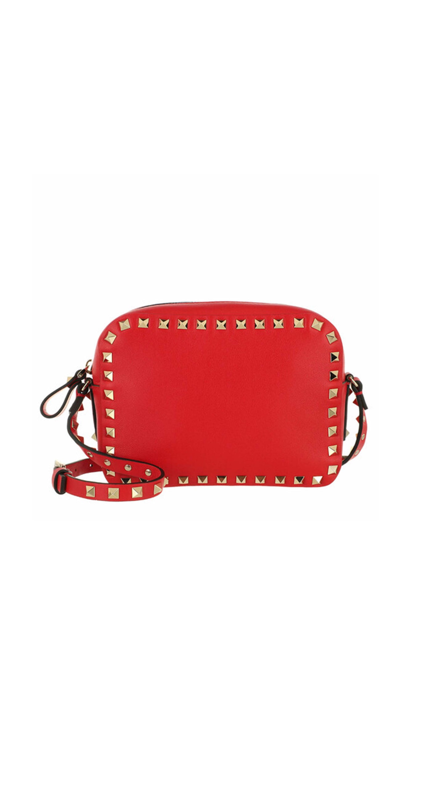 Rockstud Camera Crossbody Bag - Red