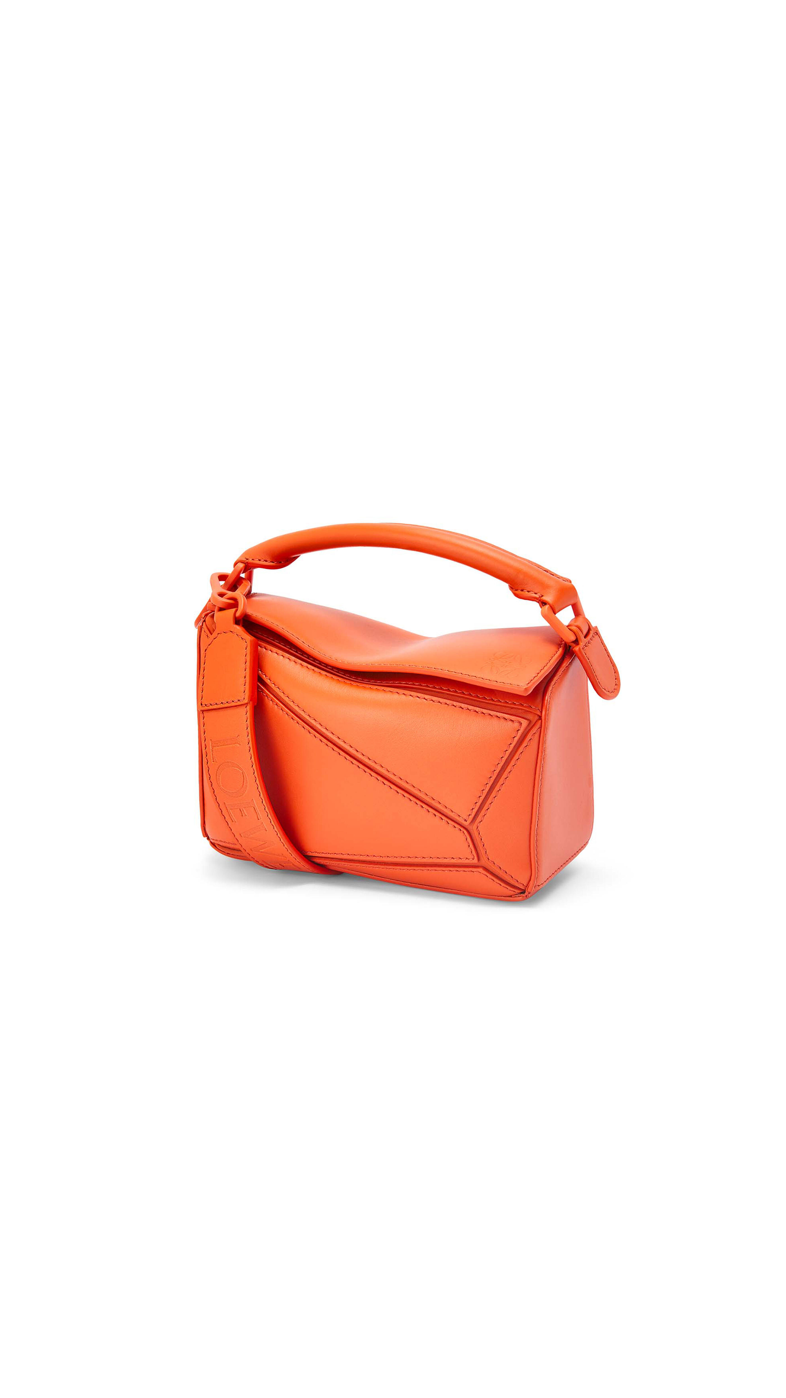 LOEWE Calfskin Medium Puzzle Bag Orange 1296104
