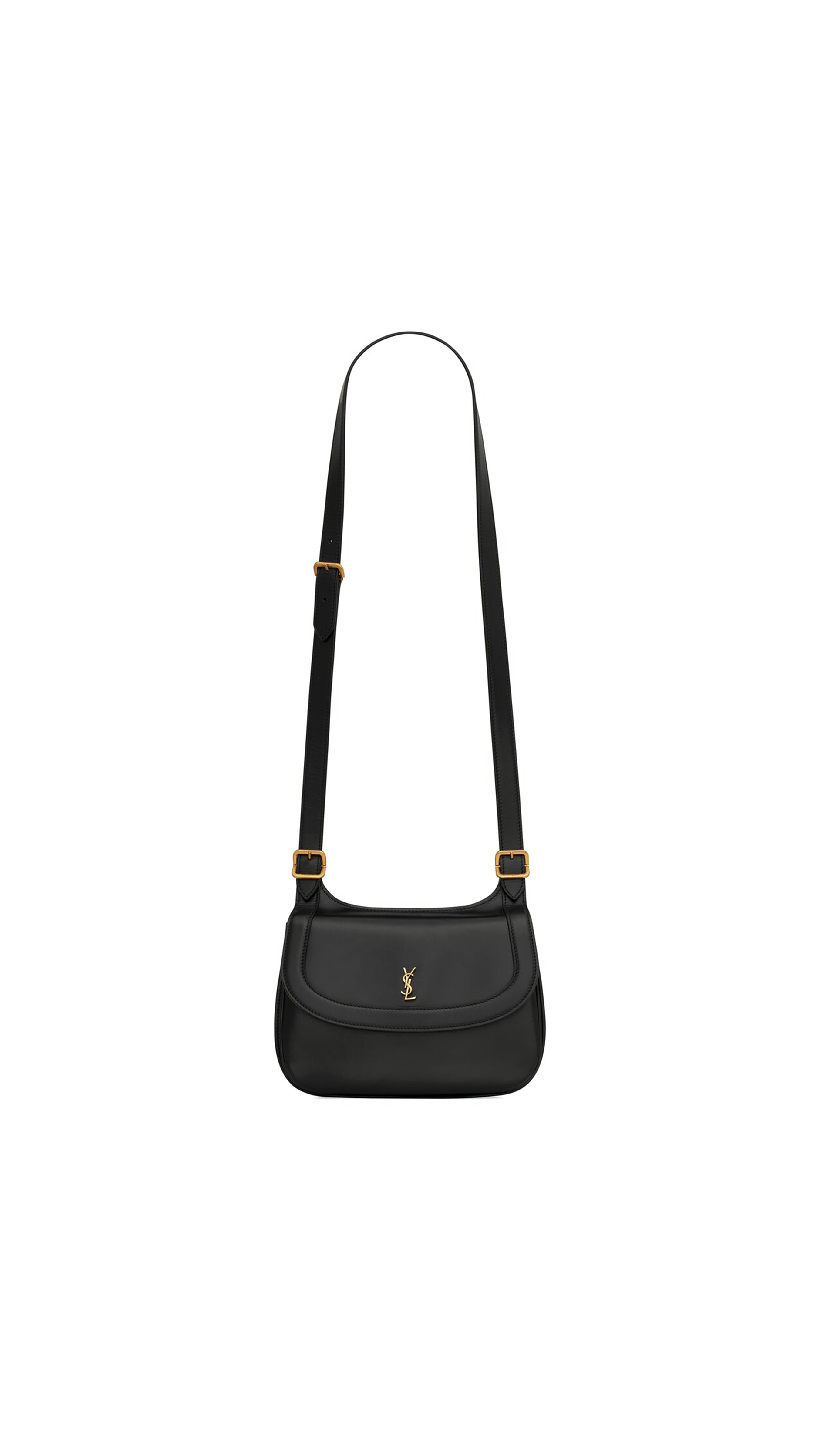 Saint Laurent Leather Medium Charlie Crossbody Bag in Black