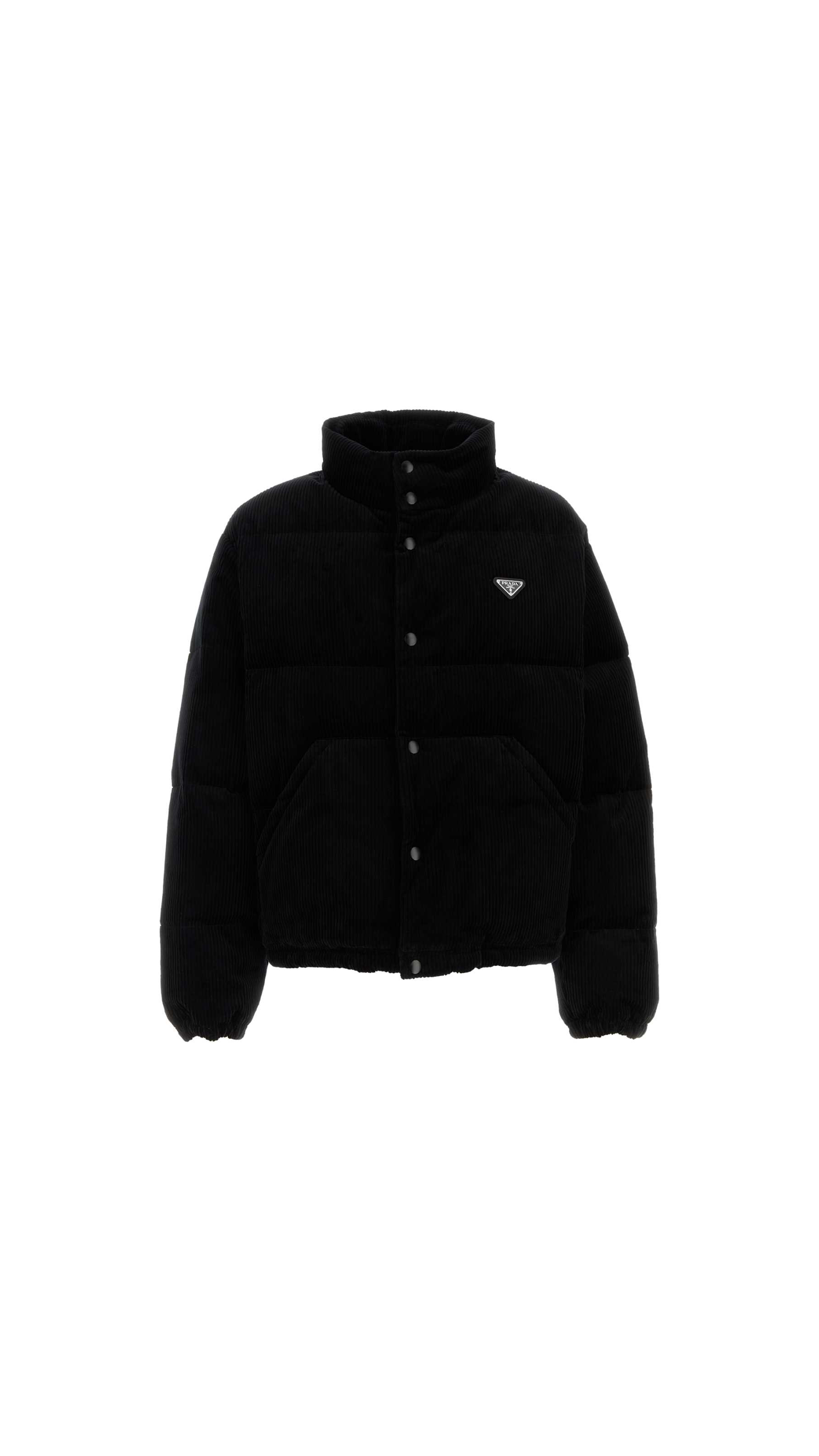 Corduroy Down Jacket - Black