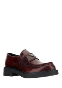 Men's Chocolate Brushed Leather Loafers - Porpora Fume