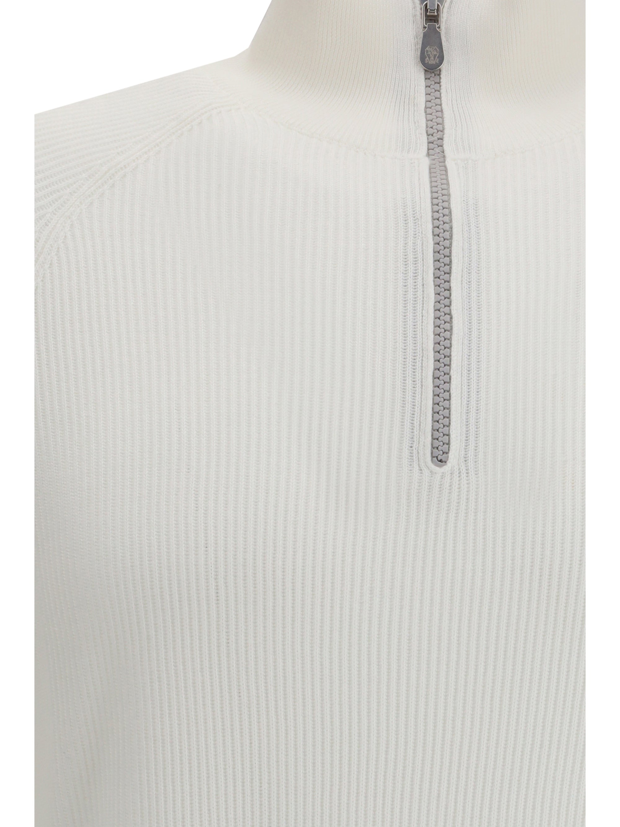 Cotton Sweater with a high neckline