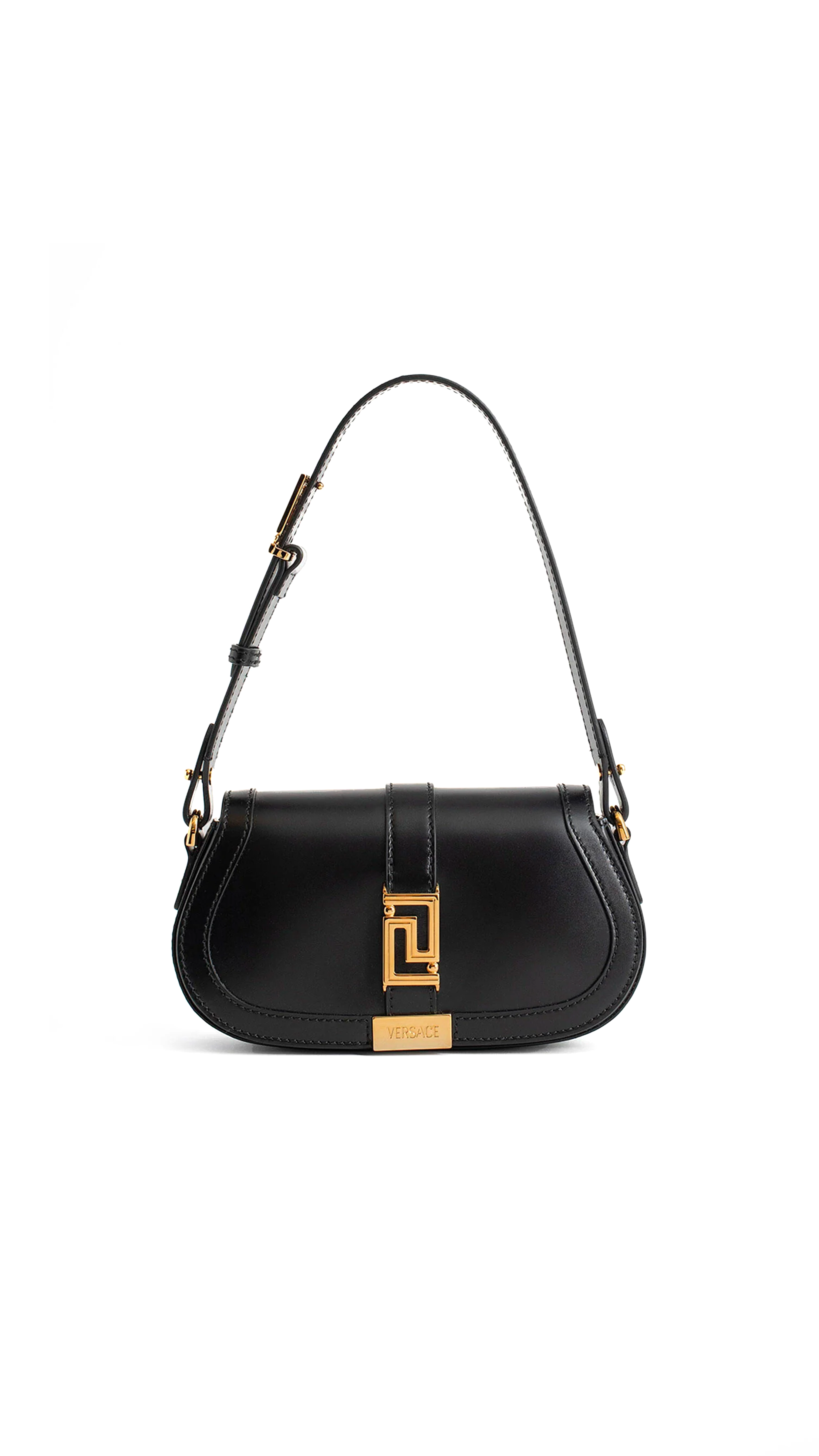 Greca Goddess Mini Shoulder Bag - Black/Gold