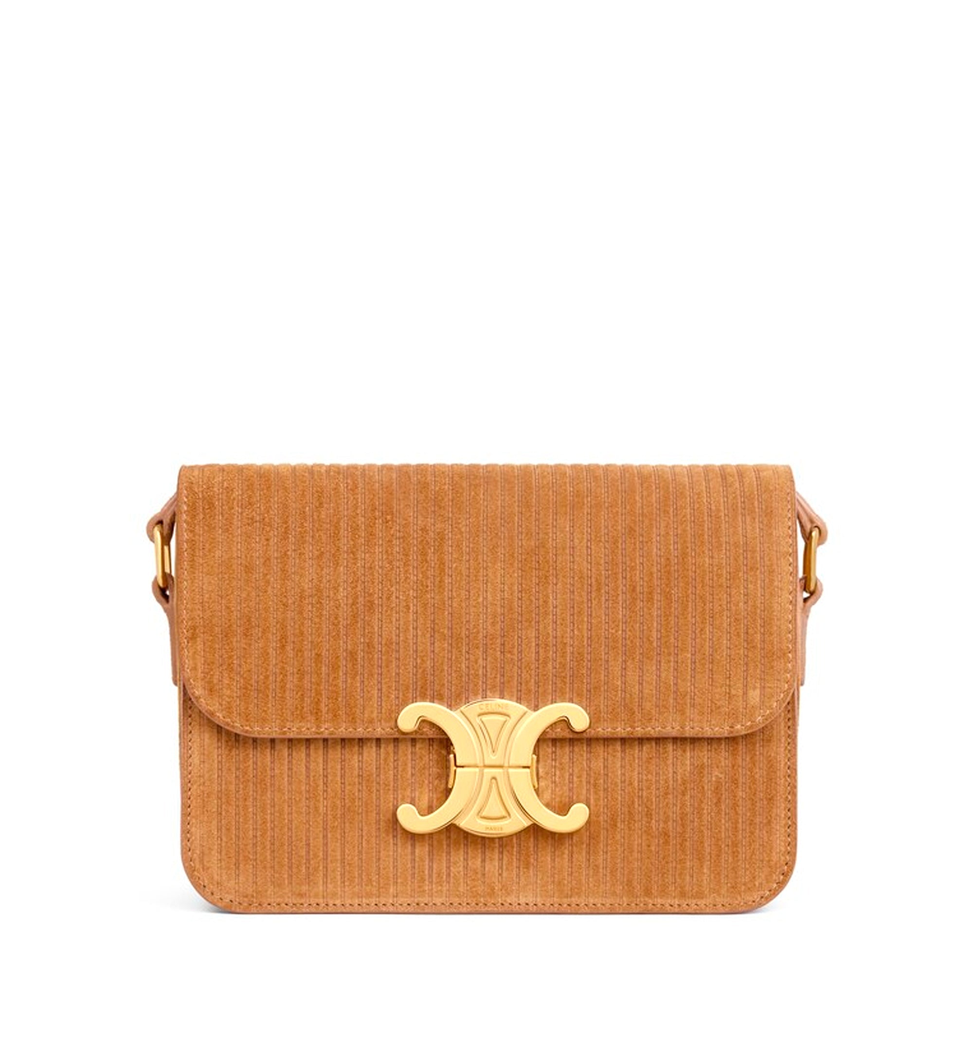 Teen Triomphe Bag in Striped Suede Calfskin