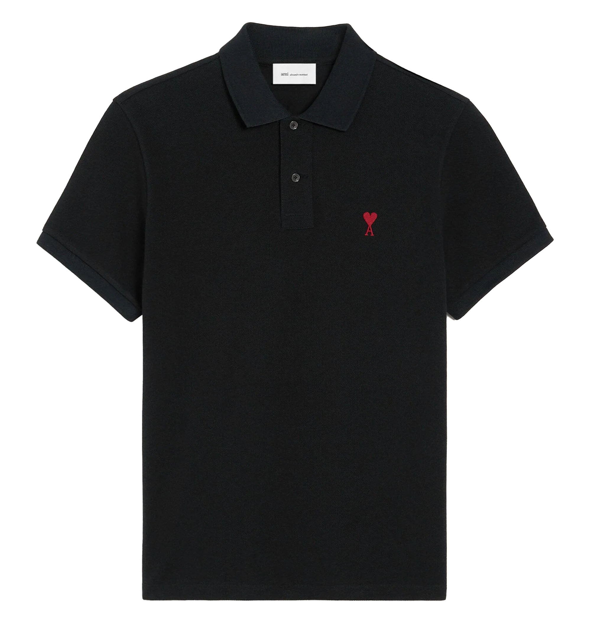 Black Cotton polo with Ami De Coeur