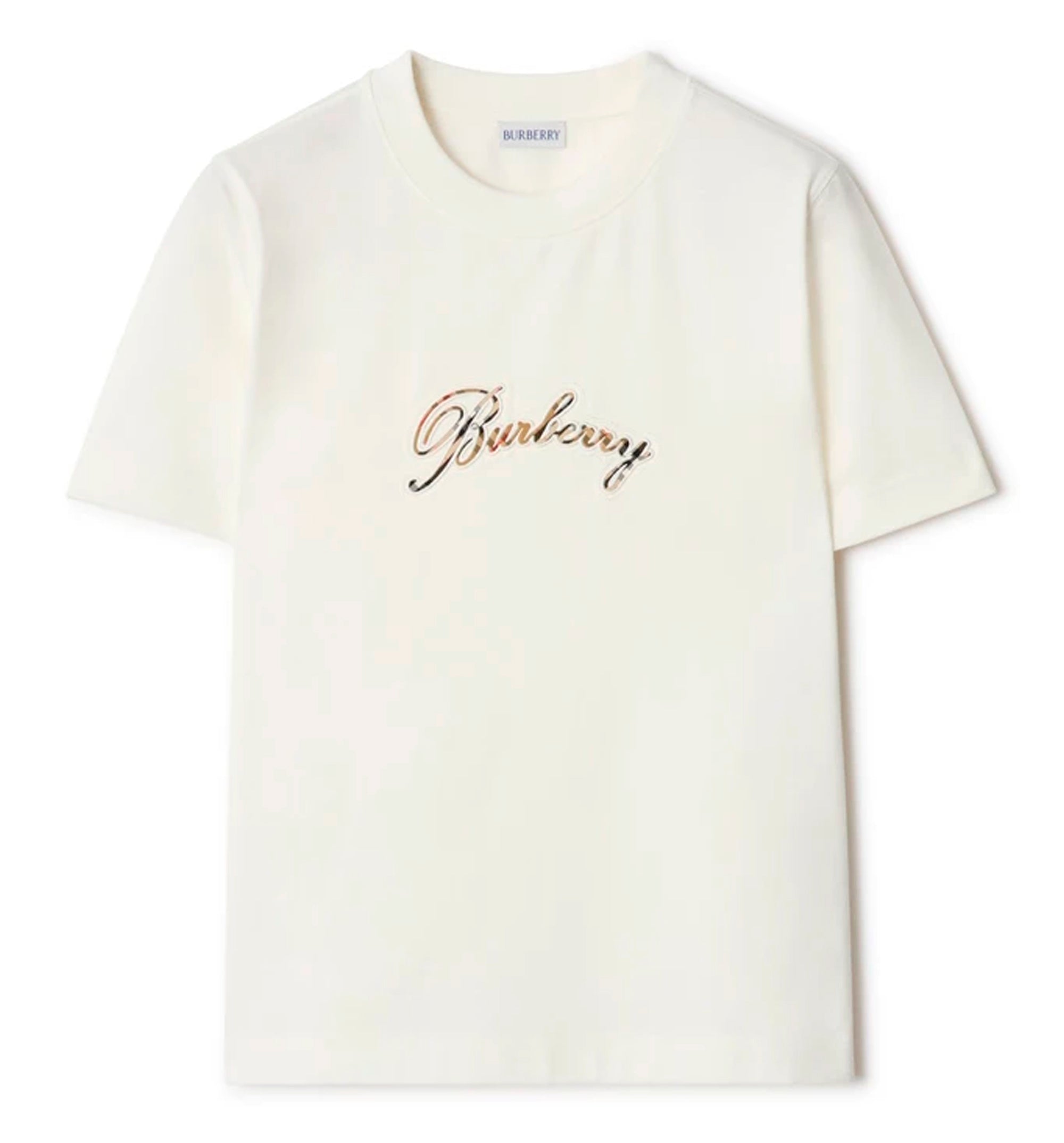 Check Cursive Logo Cotton T-shirt