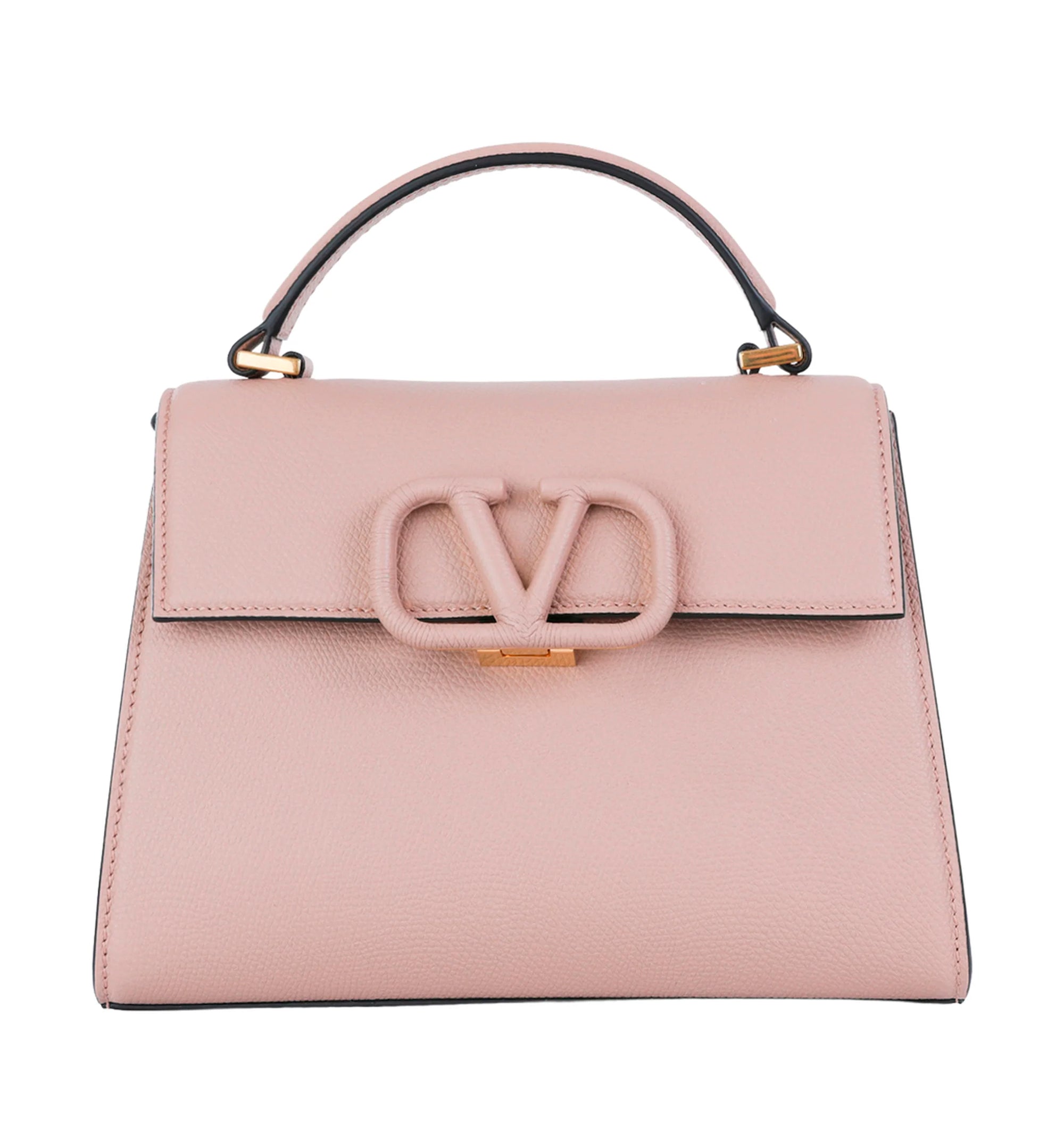 Pink Leater Vsling Top Handle Bag