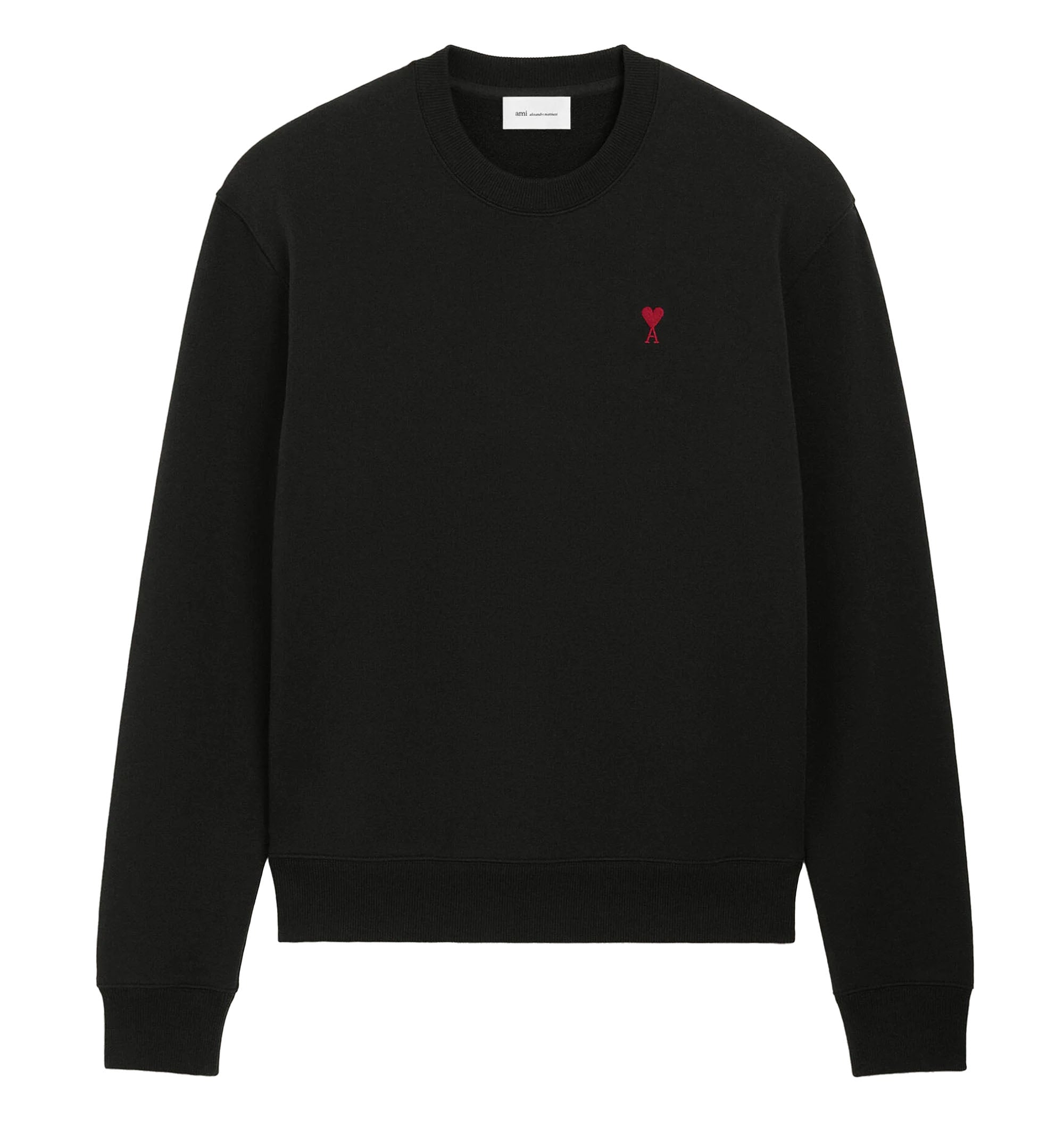 Black cotton sweatshirt with Ami de Coeur